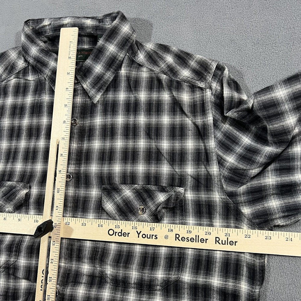 Field & Stream‎ Shirt Mens Large Black Gray Flannel Plaid Workwear Casual Cotton - Picture 4 of 6